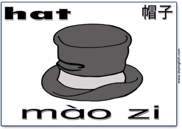 hat – Chinese & Pinyin flashcard