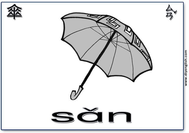 umbrella – Chinese & Pinyin flashcard