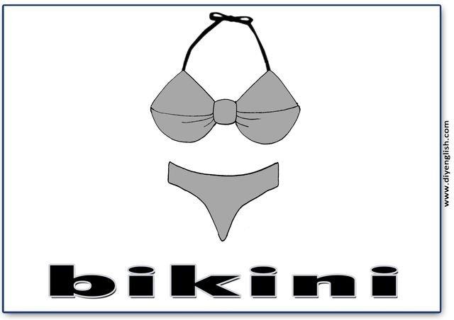 bikini – English word flashcard