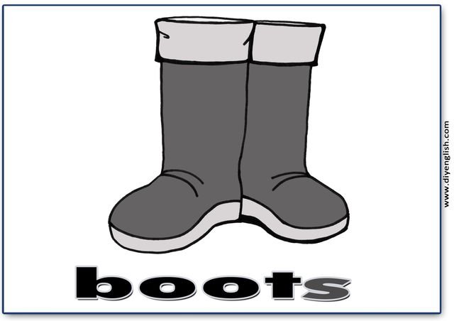 boots – English word flashcard