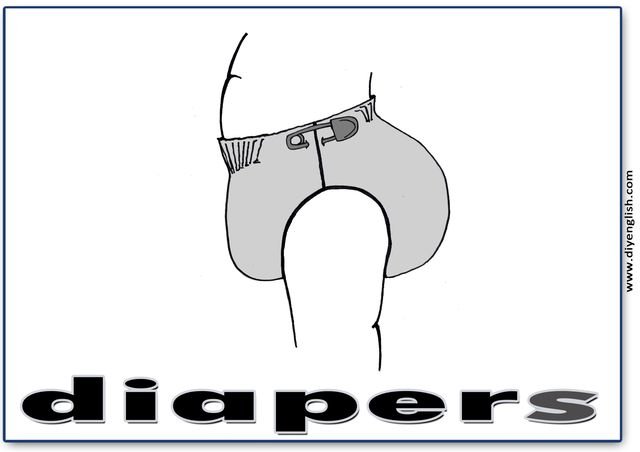 diapers – English word flashcard