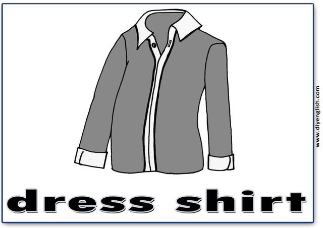 dress shirt – English word flashcard