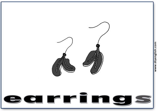 earrings – English word flashcard