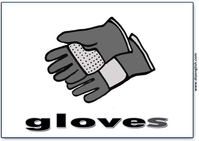 gloves – English word flashcard