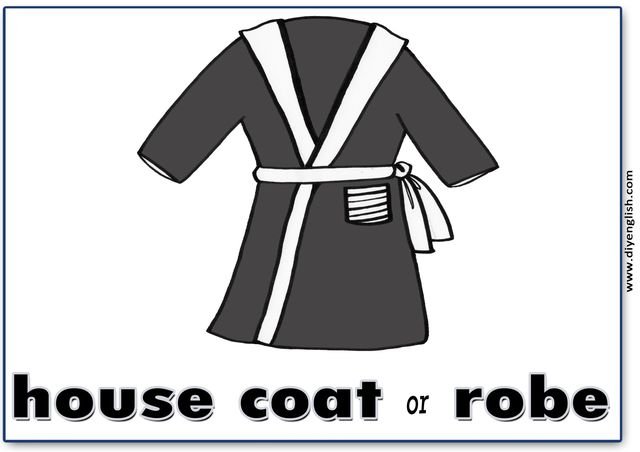 housecoat / robe – English word flashcard
