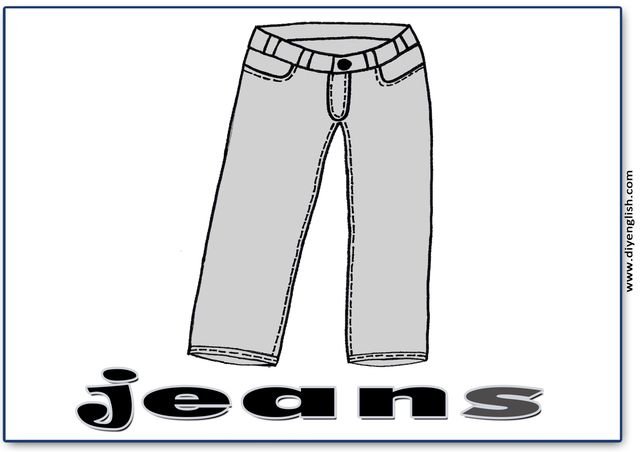 jeans – English word flashcard