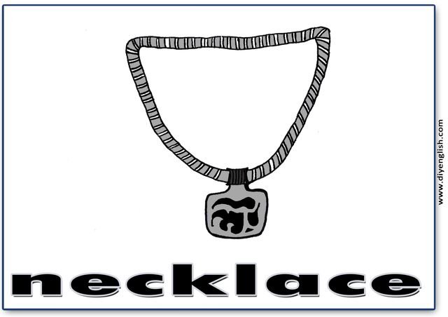 necklace – English word flashcard