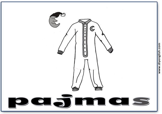 pajamas – English word flashcard