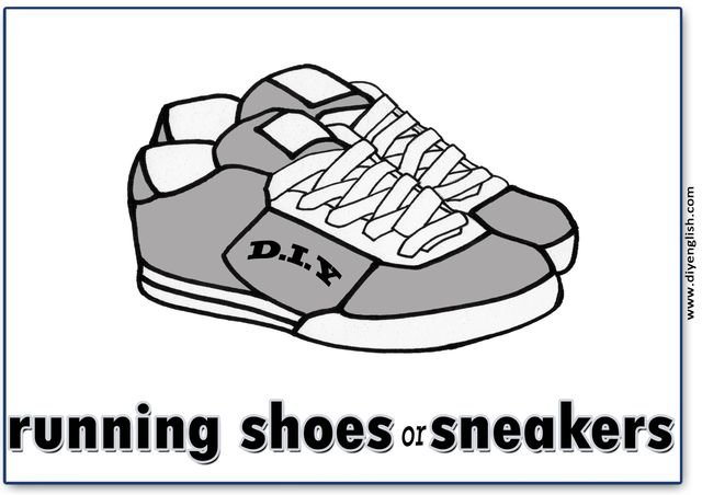 running shoes / sneakers – English word flashcard