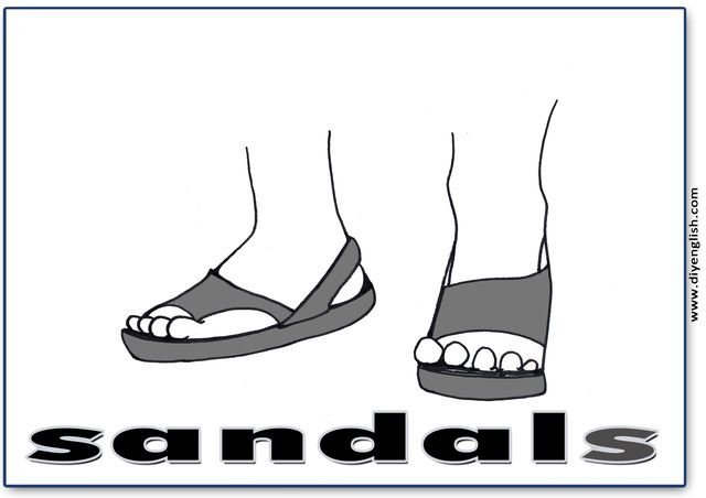 sandals – English word flashcard