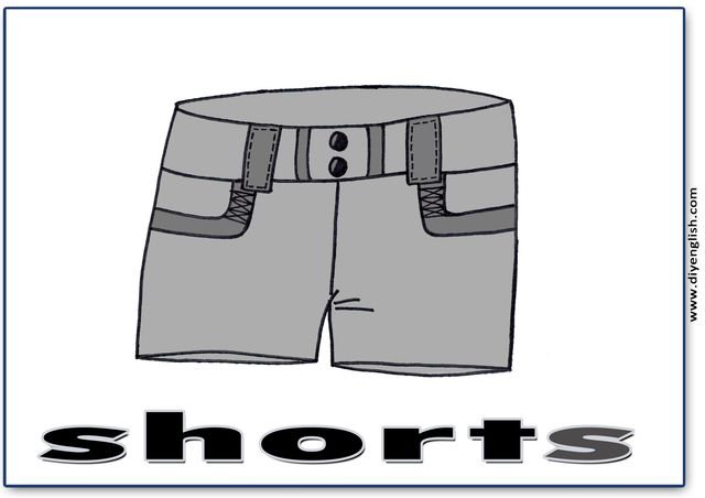 shorts – English word flashcard