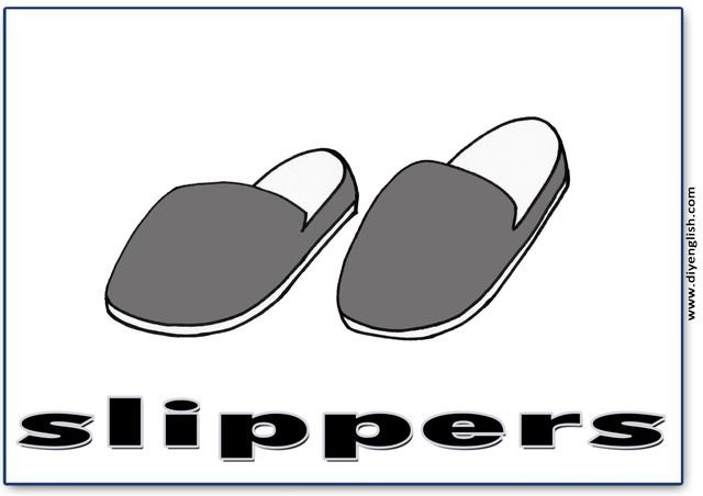 slippers – English word flashcard