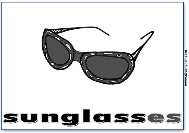 sunglasses – English word flashcard
