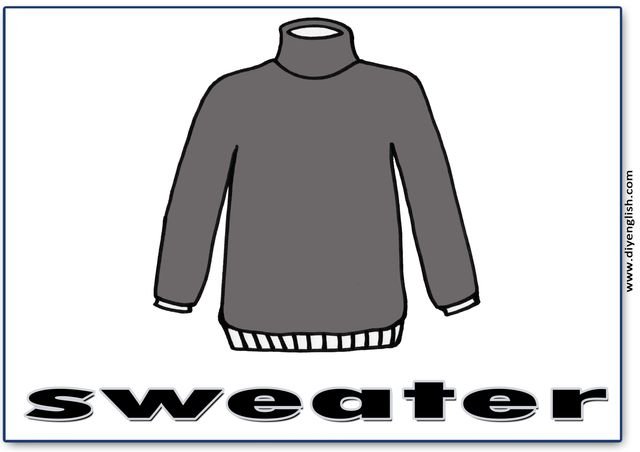 sweater – English word flashcard