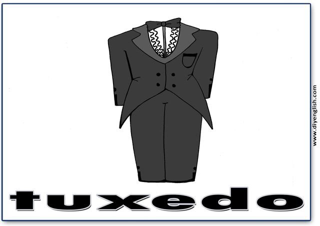 tuxedo – English word flashcard