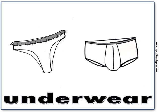 underwear – English word flashcard