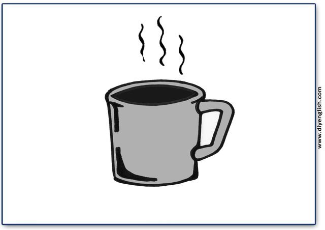 coffee – Blank – colour & write flashcard