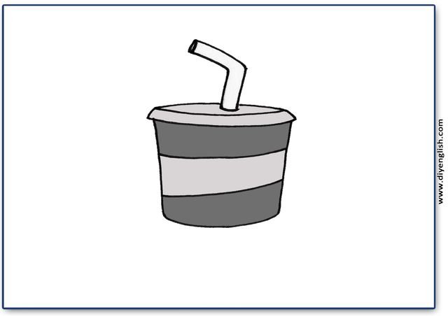 drink – Blank – colour & write flashcard