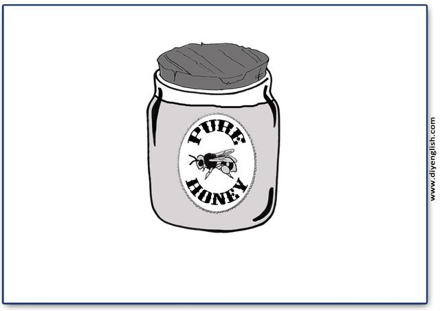 honey – Blank – colour & write flashcard