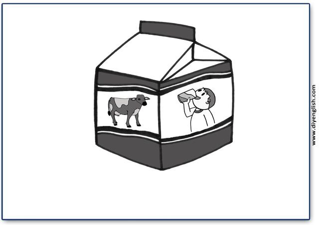 milk – Blank – colour & write flashcard