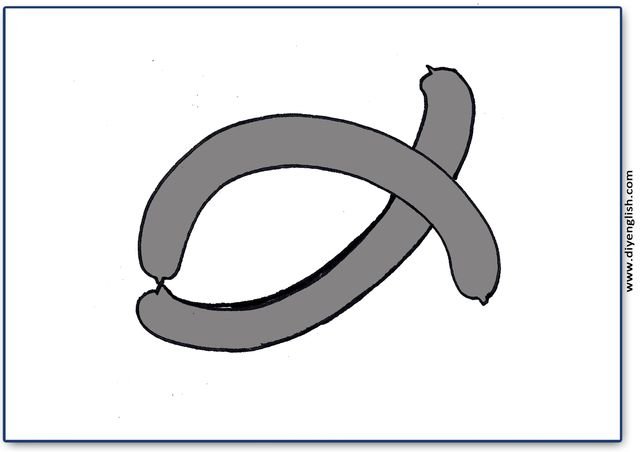 sausage – Blank – colour & write flashcard