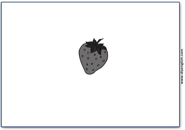strawberry – Blank – colour & write flashcard