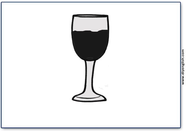 wine – Blank – colour & write flashcard