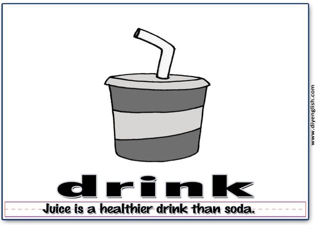 drink – Word & fun-fact sentence flashcard