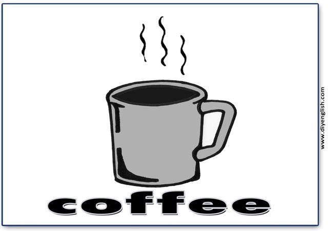 coffee – English word flashcard
