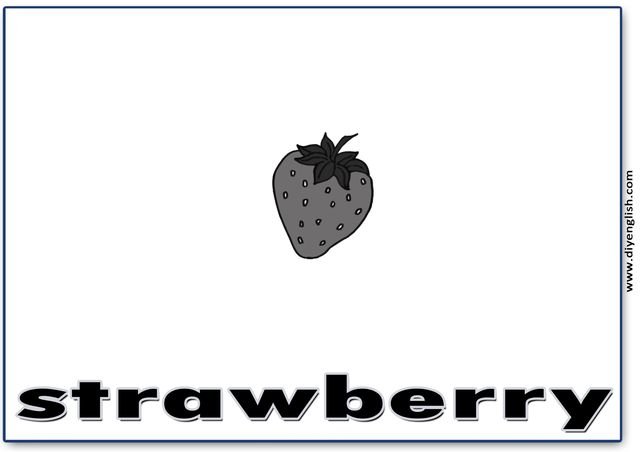 strawberry – English word flashcard