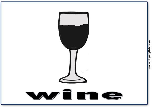 wine – English word flashcard