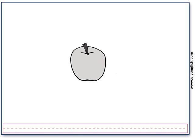 apple – Blank – colour & write flashcard