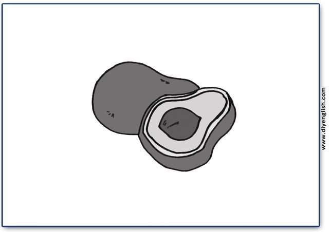 avocado – Blank – colour & write flashcard