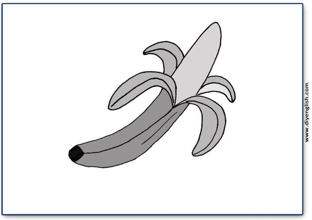 banana – Blank – colour & write flashcard