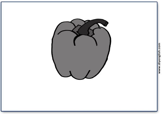 bell pepper – Blank – colour & write flashcard