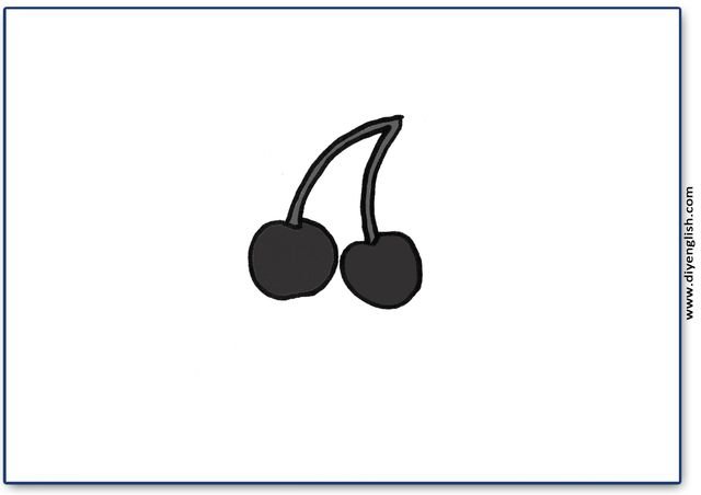 cherries – Blank – colour & write flashcard