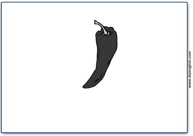 chili pepper – Blank – colour & write flashcard