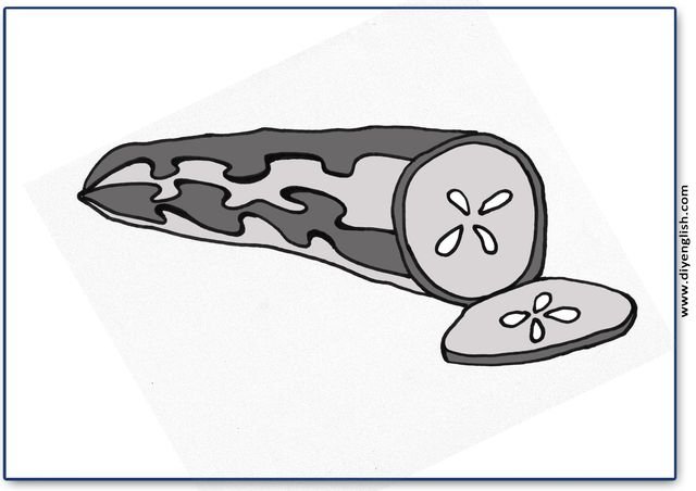 cucumber – Blank – colour & write flashcard