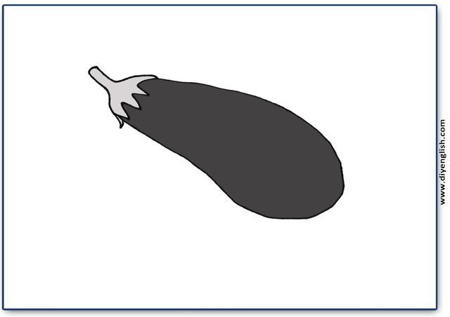 eggplant – Blank – colour & write flashcard