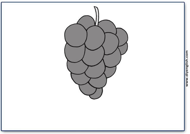 grapes – Blank – colour & write flashcard