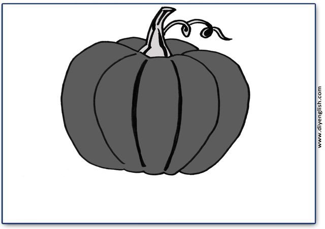 pumpkin – Blank – colour & write flashcard