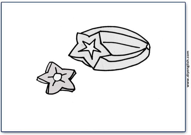 starfruit – Blank – colour & write flashcard