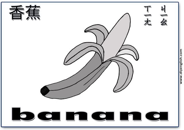 banana – Chinese & English flashcard