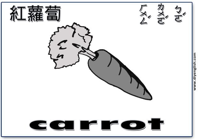 carrot – Chinese & English flashcard