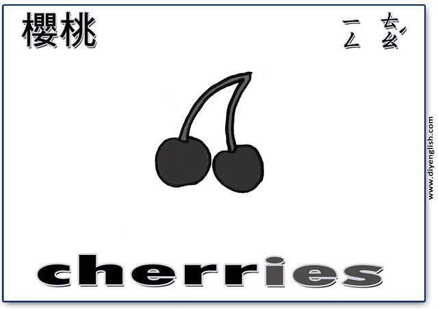 cherries – Chinese & English flashcard