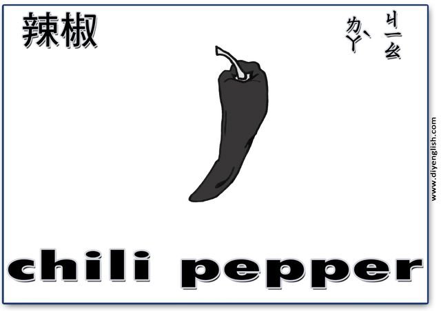 chili pepper – Chinese & English flashcard
