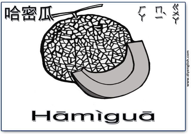 cantaloupe – Chinese & Pinyin flashcard