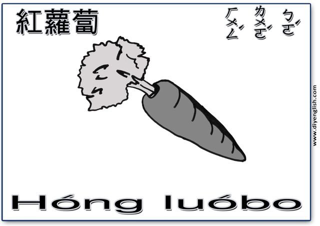 carrot – Chinese & Pinyin flashcard
