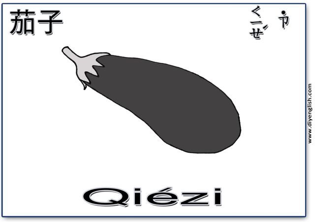 eggplant – Chinese & Pinyin flashcard