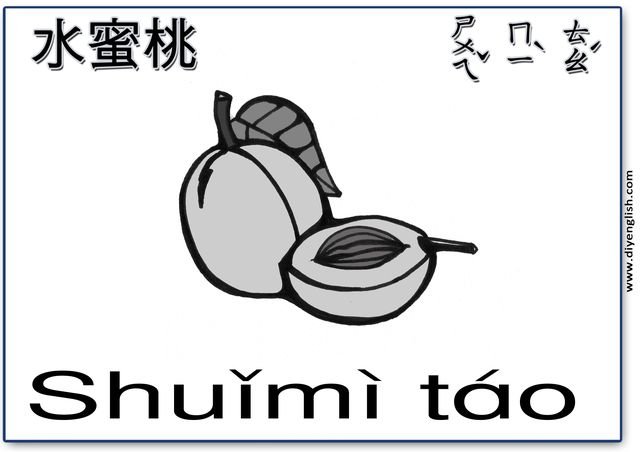 peaches – Chinese & Pinyin flashcard